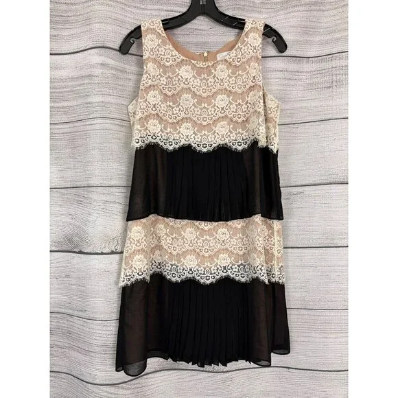Jessica Simpson Lace & Pleated Sleeveless Dress Size 10 - Picture 1 of 4